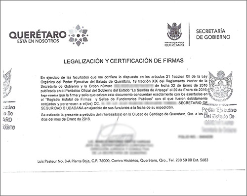 Legalizacion de Firma - Mexico - Toronto