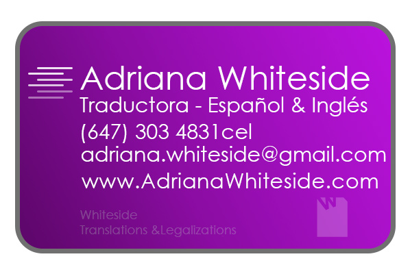 Adriana Whiteside, Spanish & English professional translator in Toronto