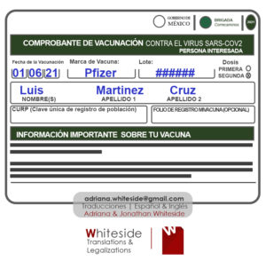Certified Translation for Vaccination covid-19