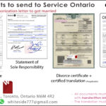 Documents to send to Service Ontario - opinion letter