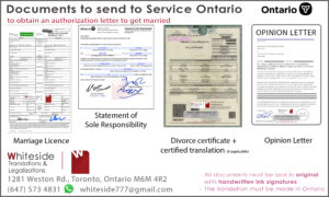 Documents to send to Service Ontario - opinion letter