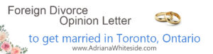 Wedding in Toronto - getting married - opinion letter