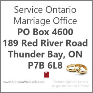 Address to send to Service Ontario to get an authorization letter