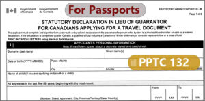 Statutory Declaration in Lieu of Guarantor - Passport Canada