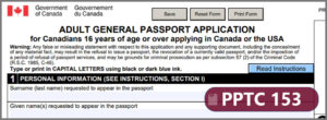PPTC-153 Adult passport appl