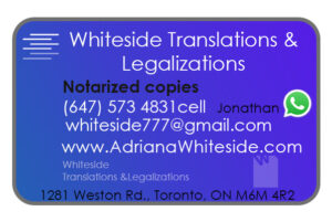 Notarized copies - Toronto